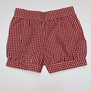 Red and white plaid shorts